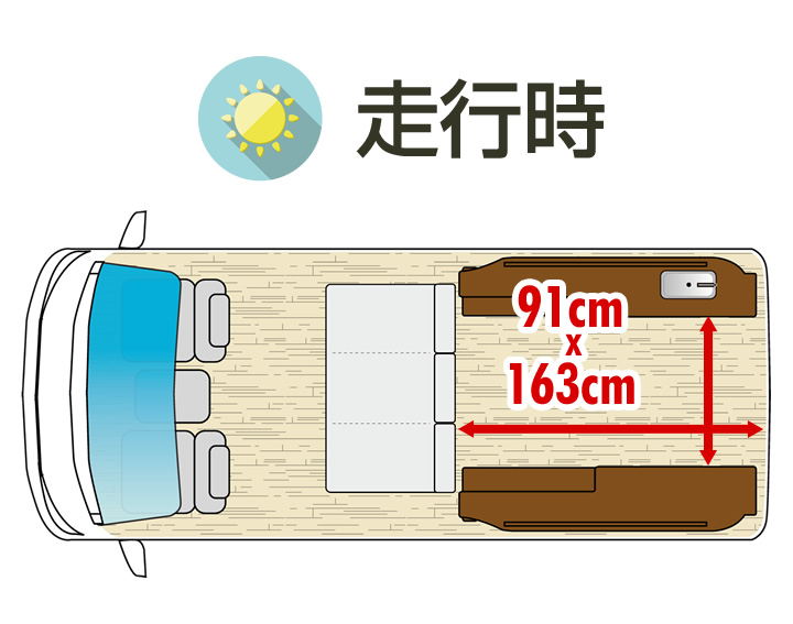 CLOSER Camper展開図(走行時)